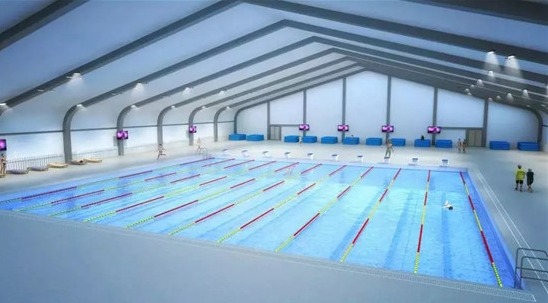 swim match pool stadium tent house