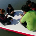 Plataforma de pesca de estera de agua inflable mágica